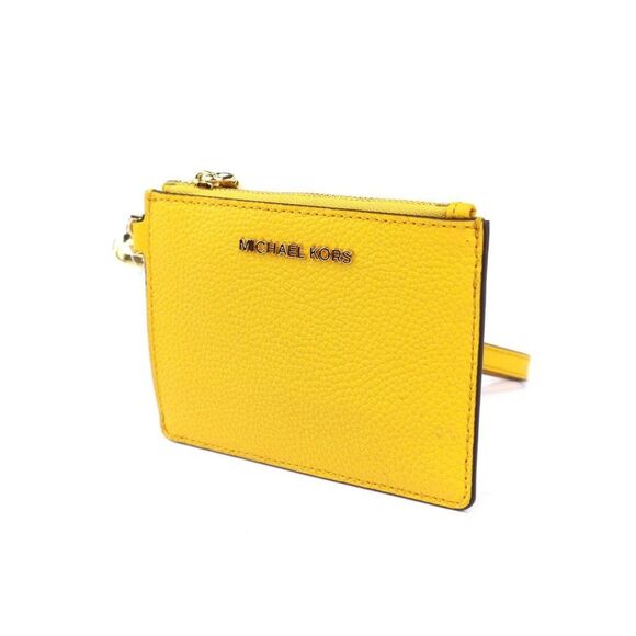 NWT Michael Kors Jet Set Pebble Leather ID Card Coin Wallet Purse Sun - Picture 5 of 9